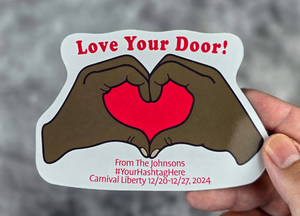 Door Award Magnet - Personalized Heart Hands Love Your Door