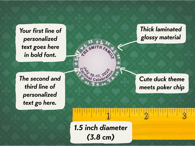 Micro Mini Duck Tag Cards - Poker Chip Theme