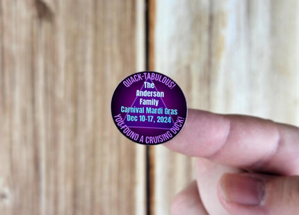 Duck Tag Stickers - Purple 80's Theme