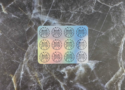 Duck Tag Stickers -  Holographic Hearts