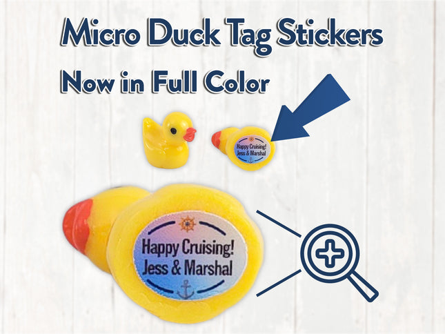 Micro Mini Duck Tag Stickers - Color Gradient Background