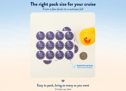 Duck Tag Stickers - Purple Moonlit Graveyard Theme