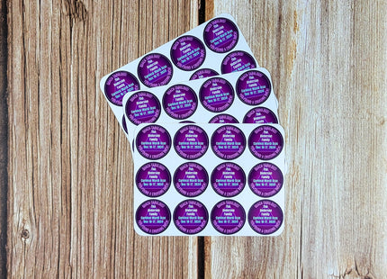 Duck Tag Stickers - Purple 80's Theme