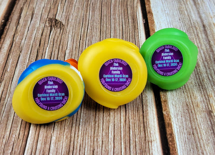 Duck Tag Stickers - Purple 80's Theme
