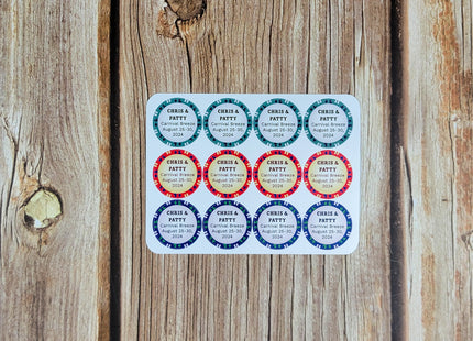 Duck Tag Stickers - Poker Chip Theme