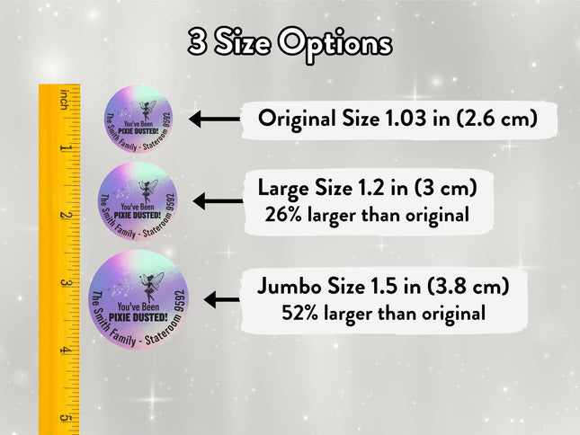 Pixie Dust / Fish Extender Gift Tags - Round Holographic Stickers You've Been Pixie Dusted Fairy