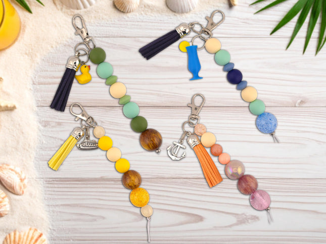 Beaded Cruise Themed Charm for Lanyard, Keychain, or Purse