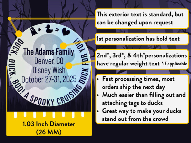 Duck Tag Stickers - Halloween Cute Ghost