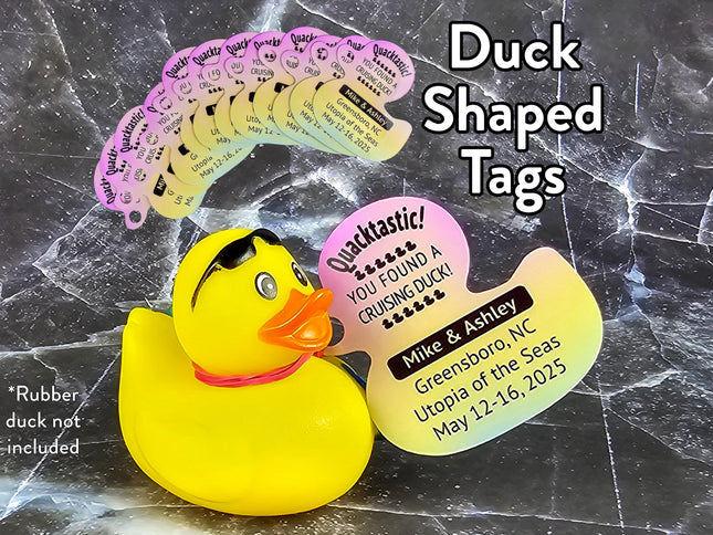 Duck Hang Tag - Duck Shaped Sunset Background