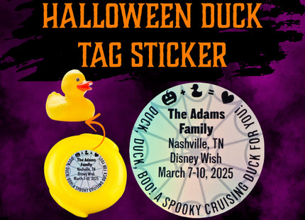 Duck Tag Stickers - Halloween Spider Web