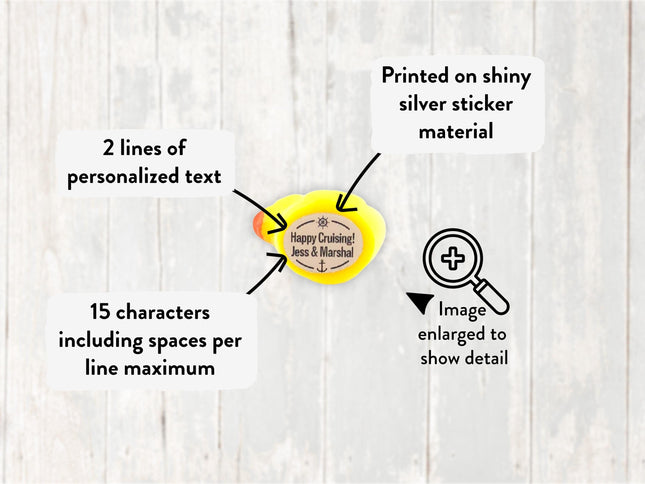 Micro Mini Duck Tag Stickers - Personalized Holographic Ships Anchor and Wheel Design