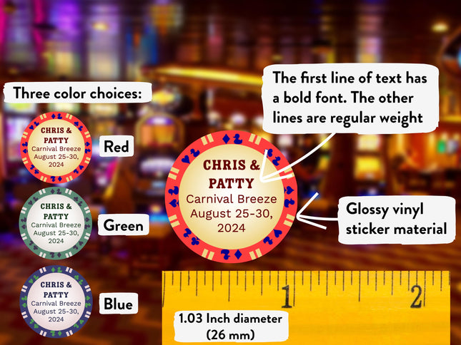 Duck Tag Stickers - Poker Chip Theme