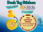 Duck Tag Stickers - Whimsical Full Color Theme