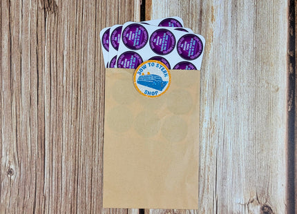 Duck Tag Stickers - Purple 80's Theme