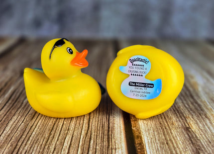 Duck Tag Stickers - Holographic Duck Shaped
