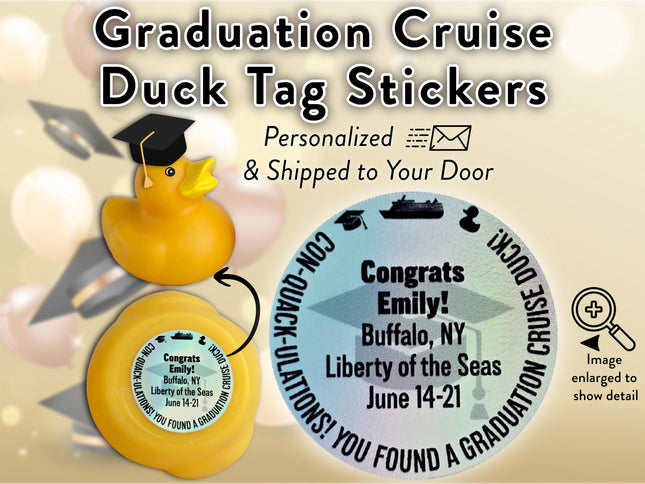 Duck Tag Stickers - Graduation Theme