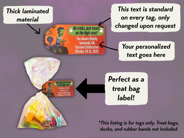 Duck Hang Tag - Halloween Scary Zombie Theme