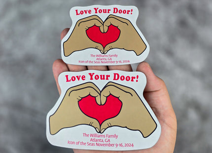 Door Award Magnet - Personalized Heart Hands Love Your Door