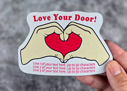 Door Award Magnet - Personalized Heart Hands Love Your Door