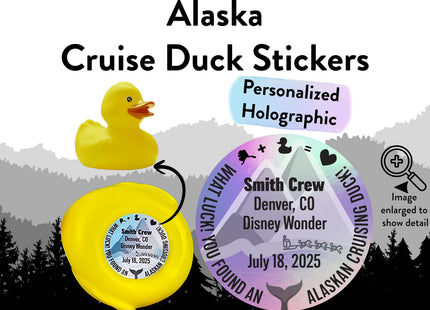Duck Tag Stickers - Alaska Cruise Theme