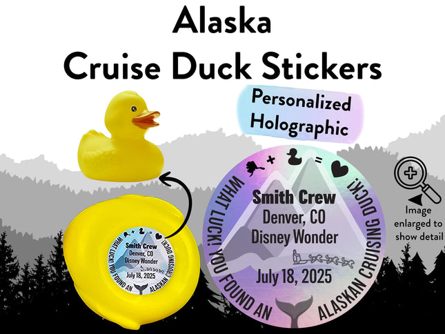 Duck Tag Stickers - Alaska Cruise Theme