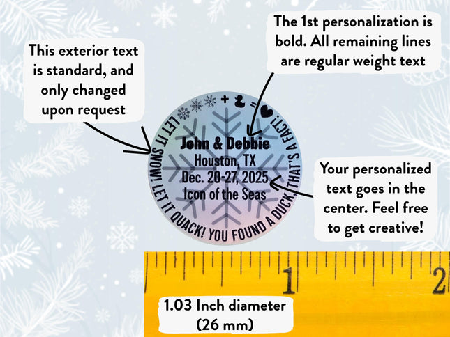 Duck Tag Stickers - Winter Snowflake Theme