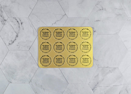 Duck Tag Stickers - Metallic Gold Heart, Duck & Ship Logos