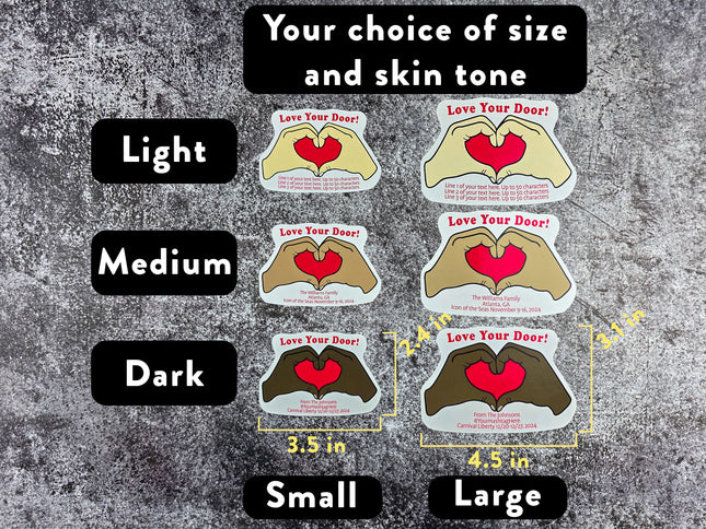 Door Award Magnet - Personalized Heart Hands Love Your Door
