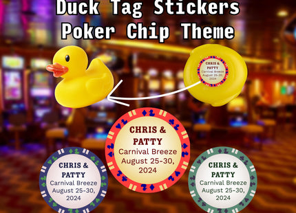 Duck Tag Stickers - Poker Chip Theme