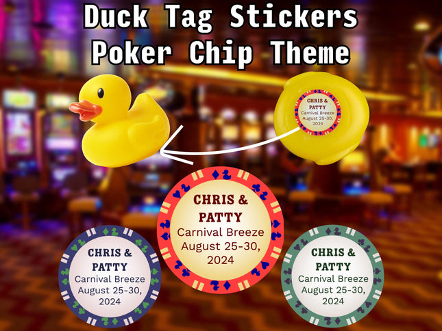 Duck Tag Stickers - Poker Chip Theme