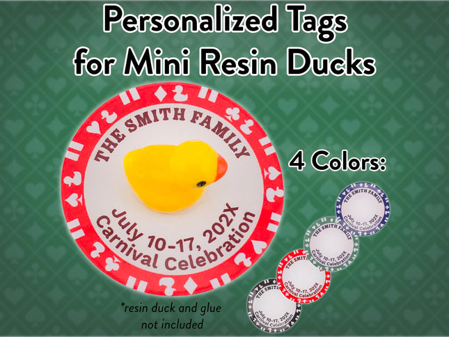 Micro Mini Duck Tag Cards - Poker Chip Theme