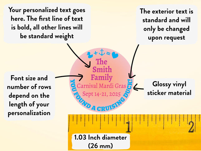 Duck Tag Stickers - Pink Lemonade Theme