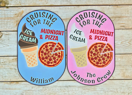 Cruise Door Magnet - Cruising For The Ice Cream And Midnight Pizza