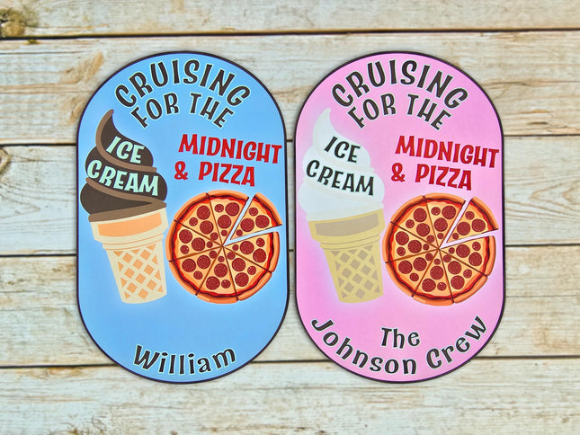 Cruise Door Magnet - Cruising For The Ice Cream And Midnight Pizza