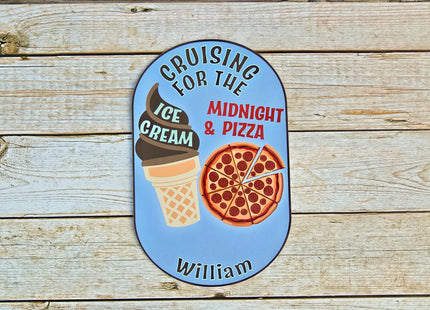 Cruise Door Magnet - Cruising For The Ice Cream And Midnight Pizza