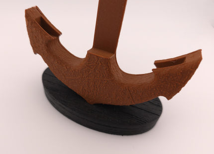 Business Card Holder - Rusty Ships Anchor With Black Wood Grain Base