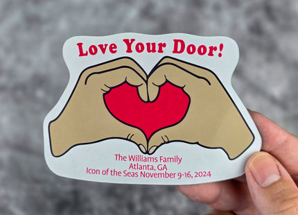 Door Award Magnet - Personalized Heart Hands Love Your Door