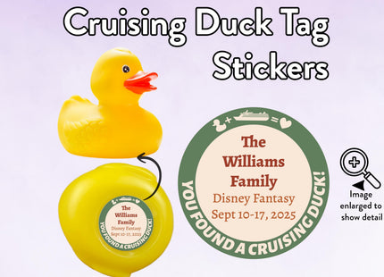 Duck Tag Stickers - Nautical Green and Pink