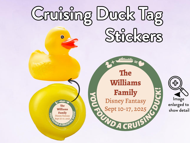 Duck Tag Stickers - Nautical Green and Pink