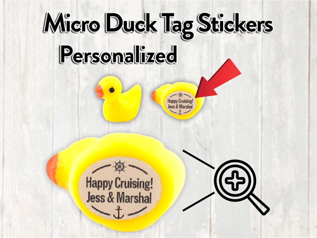 Micro Mini Duck Tag Stickers - Personalized Holographic Ships Anchor and Wheel Design