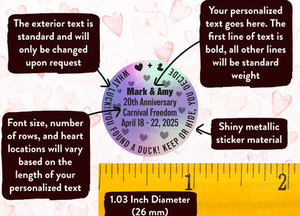 Duck Tag Stickers -  Holographic Hearts