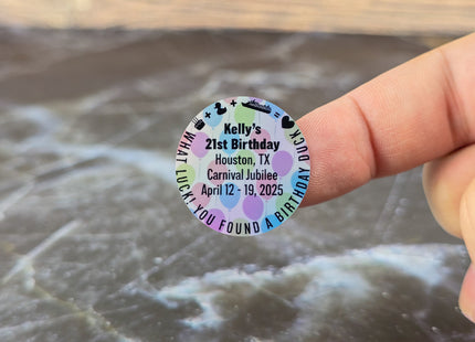 Duck Tag Stickers - Birthday Balloon Background Holographic