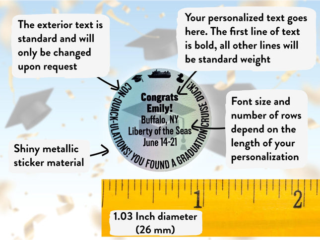 Duck Tag Stickers - Graduation Theme