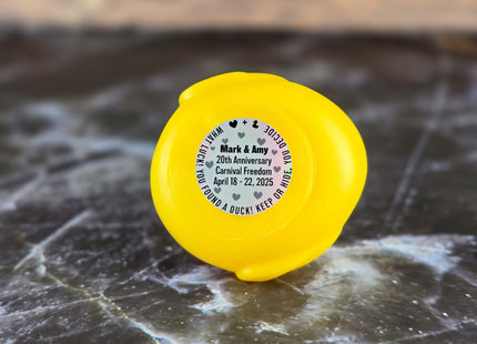 Duck Tag Stickers -  Holographic Hearts