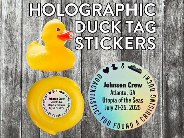 Duck Tag Stickers - Heart, Duck & Ship Logos