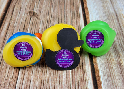 Duck Tag Stickers - Purple 80's Theme