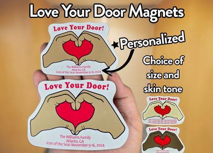 Door Award Magnet - Personalized Heart Hands Love Your Door