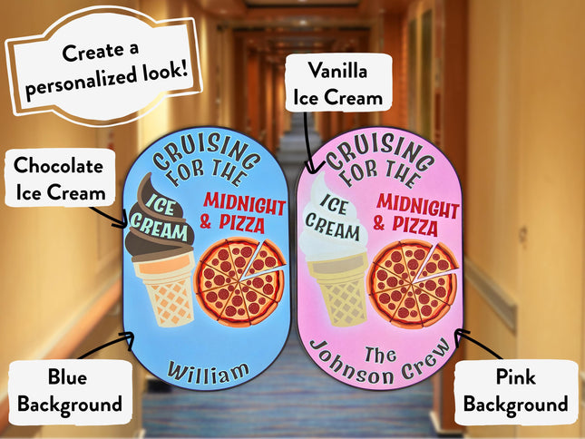 Cruise Door Magnet - Cruising For The Ice Cream And Midnight Pizza