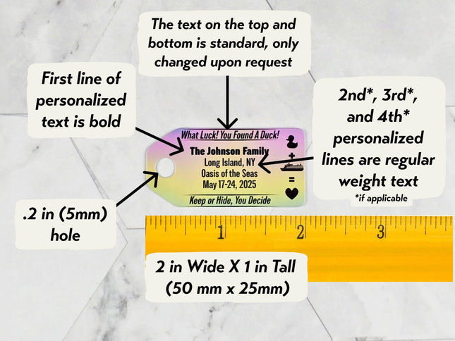 Duck Hang Tag - Gradient Background Duck + Ship + Heart