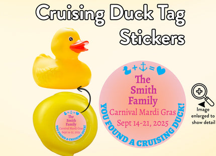 Duck Tag Stickers - Pink Lemonade Theme